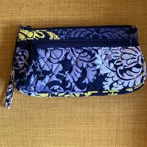 Vera Bradley black, yellow, and white floral patterned makeup bag. NWOT.